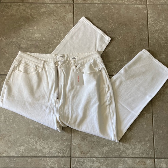 BNWT Good American WHITE Straight Leg Jeans Size 18 - Picture 3 of 15